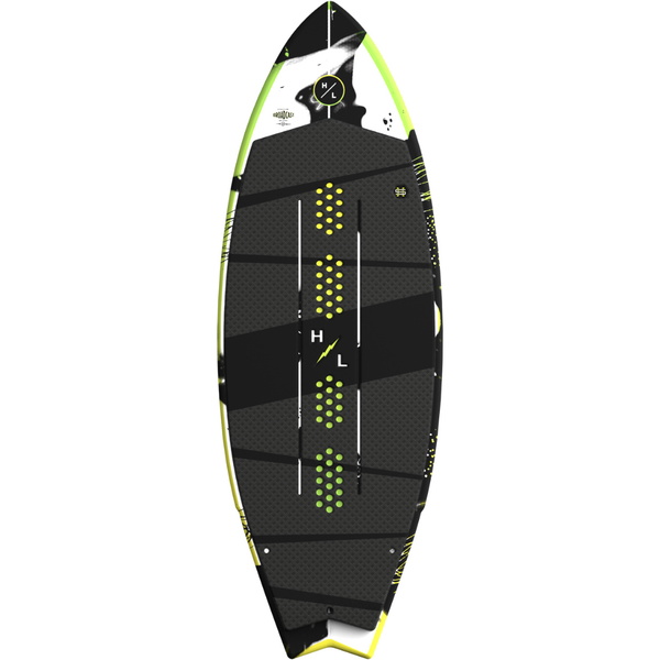 2026 Hyperlite Broadcast Wakesurfer Board H26BC.1 - Black / Grøn / Gul